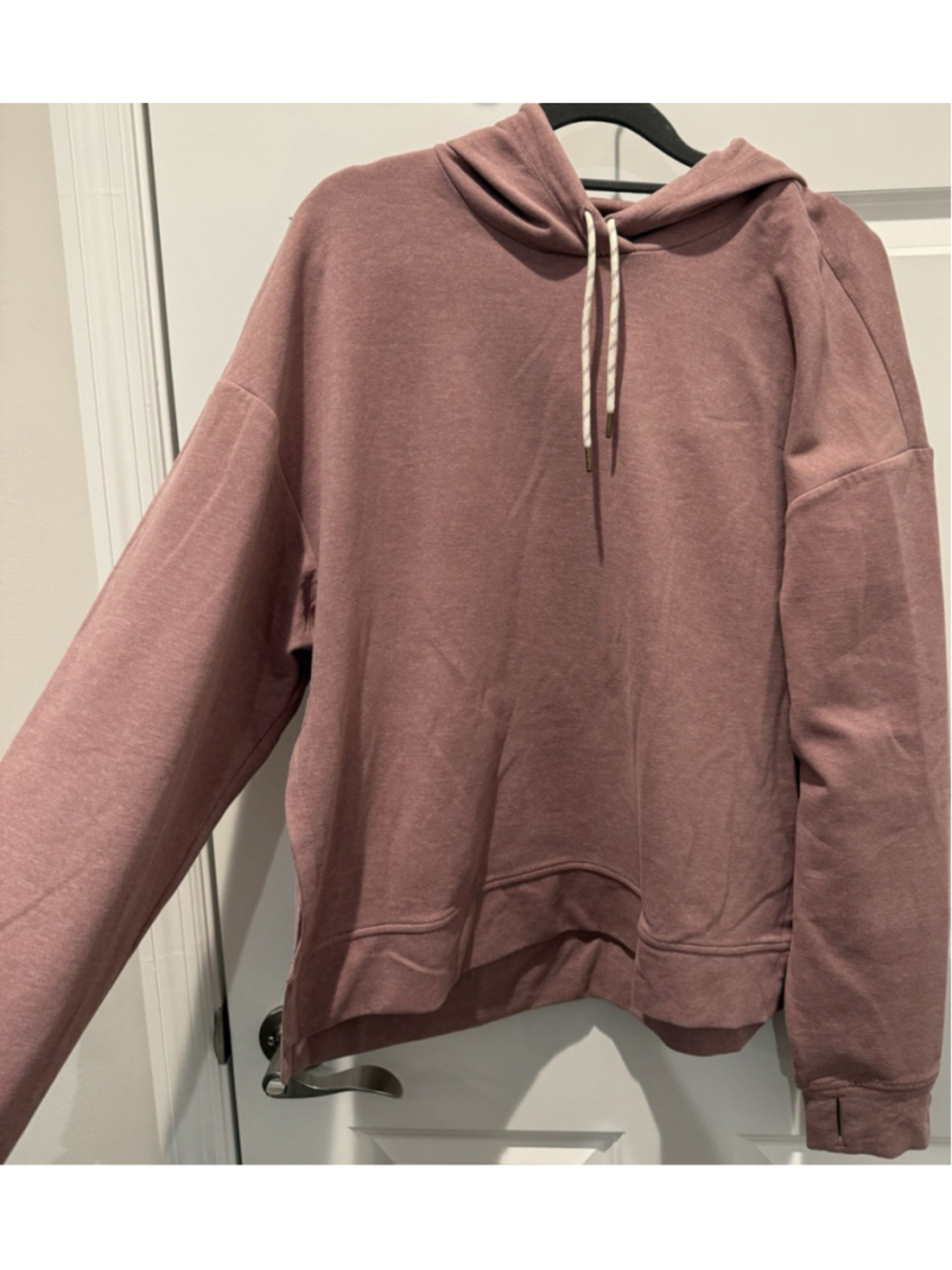 Avalanche Pullover Hoodie Thumb Holes Mauve Women Size L Casual Knit Raglan
